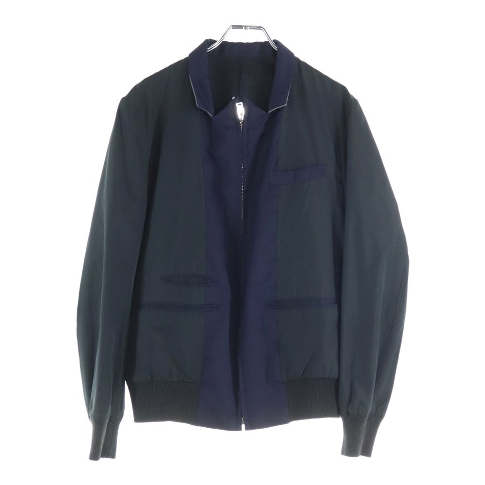 JOHN LAWRENCE SULLIVAN(ジョンローレンスサリバン) Wool Twill Comb Blouson ウールツイル ジップアップ コンビブルゾン ジャケット チャコール/ネイビー 1A007-15-12