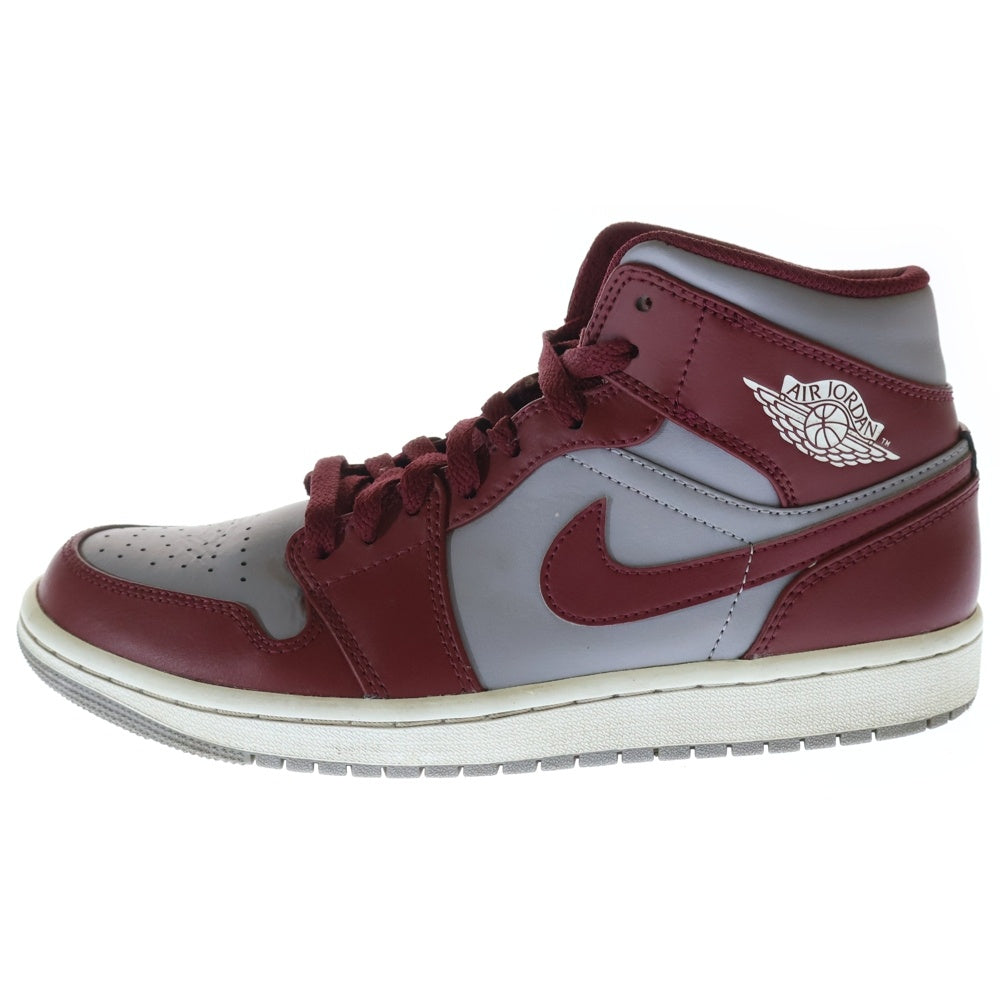 NIKE(ナイキ) DQ8426-615 AIR JORDAN 1 MID Team Red スニーカー グレー/バーガンディ 25.5cm