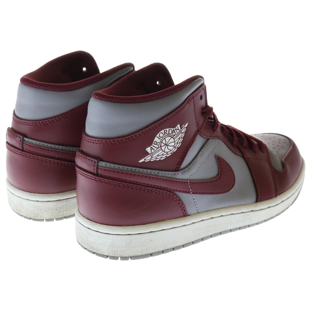 NIKE(ナイキ) DQ8426-615 AIR JORDAN 1 MID Team Red スニーカー グレー/バーガンディ 25.5cm