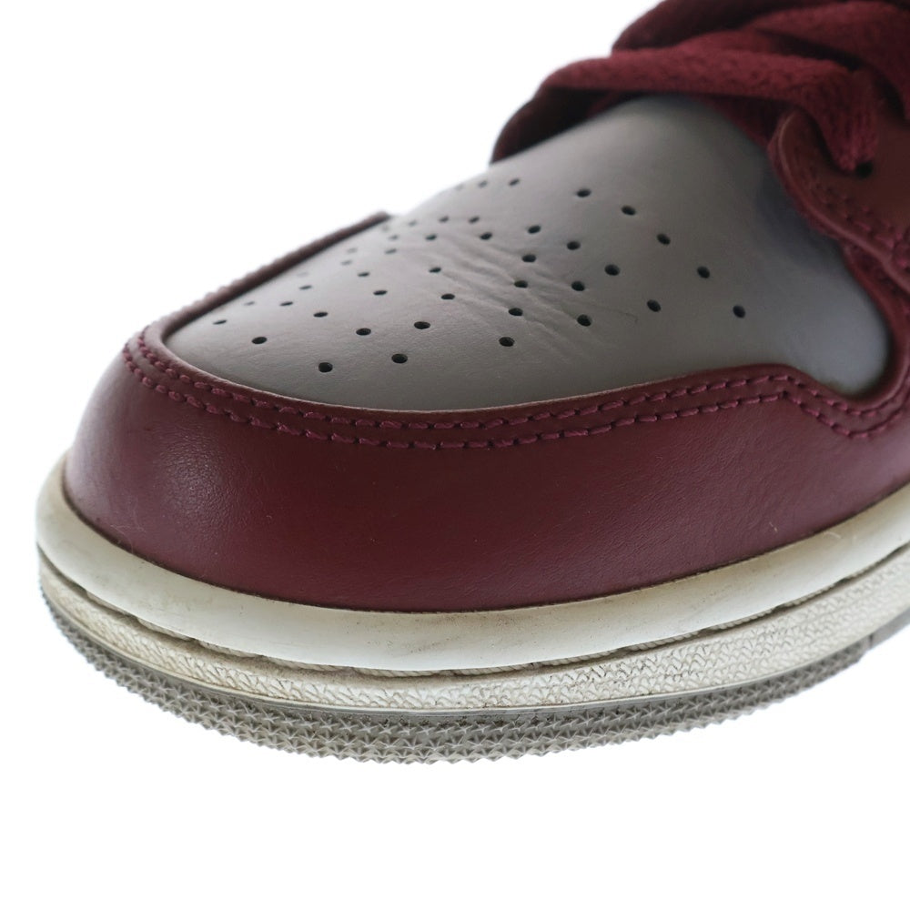 NIKE(ナイキ) DQ8426-615 AIR JORDAN 1 MID Team Red スニーカー グレー/バーガンディ 25.5cm