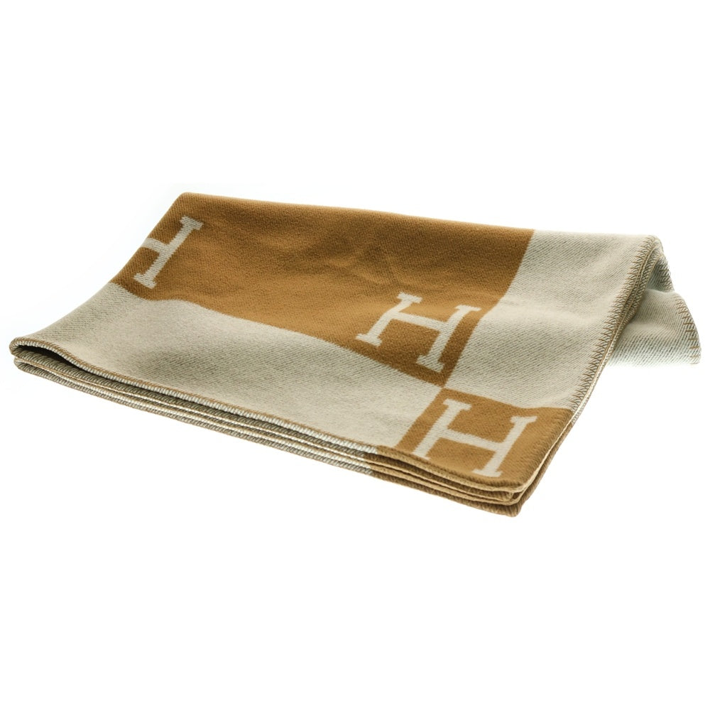 HERMES(エルメス) UK製 プレード アヴァロンIII ウールカシミヤ ブランケット ブラウン