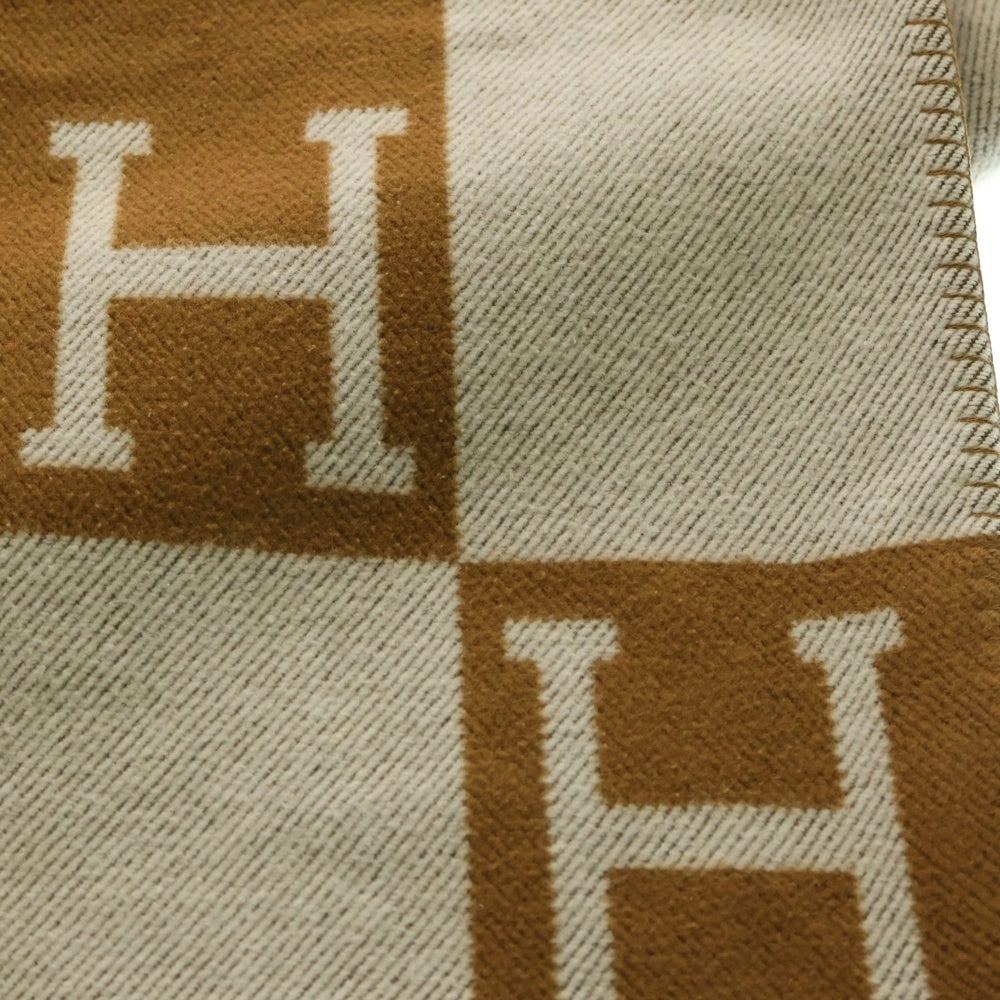 HERMES(エルメス) UK製 プレード アヴァロンIII ウールカシミヤ ブランケット ブラウン
