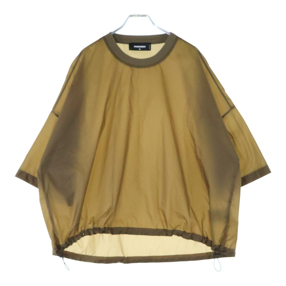 DSQUARED2(ディースクエアード) 21SS ドローストリング クルーネック ナイロン 半袖Tシャツ ブラウン S74DM0501
