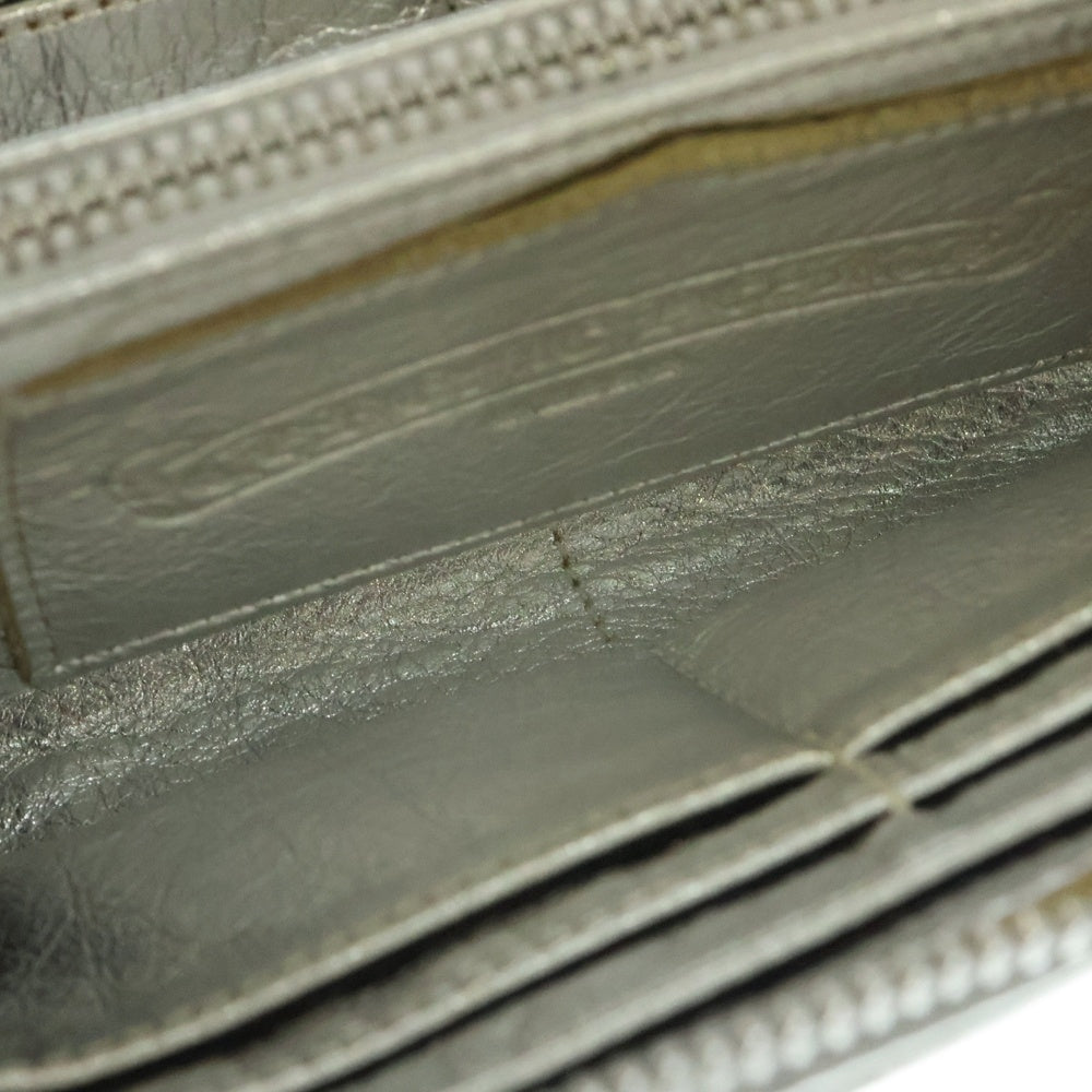 CHROME HEARTS(クロムハーツ) REC F ZIP 3セメタリー クロスパッチ ラウンドファスナーウォレット 長財布 シルバー