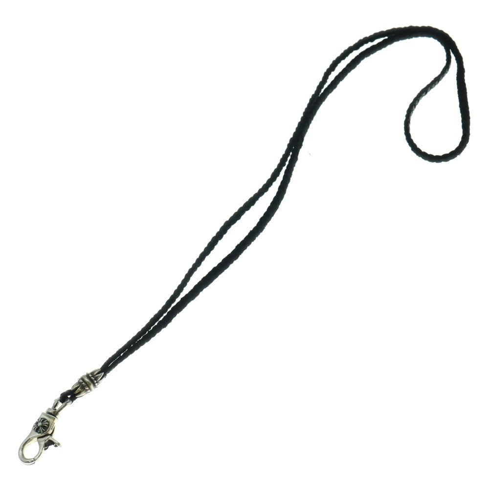 CHROME HEARTS(クロムハーツ) CH PLS LANYARS CHプラス ランヤード クリップホルダー レザーネックレス シルバー/ブラック