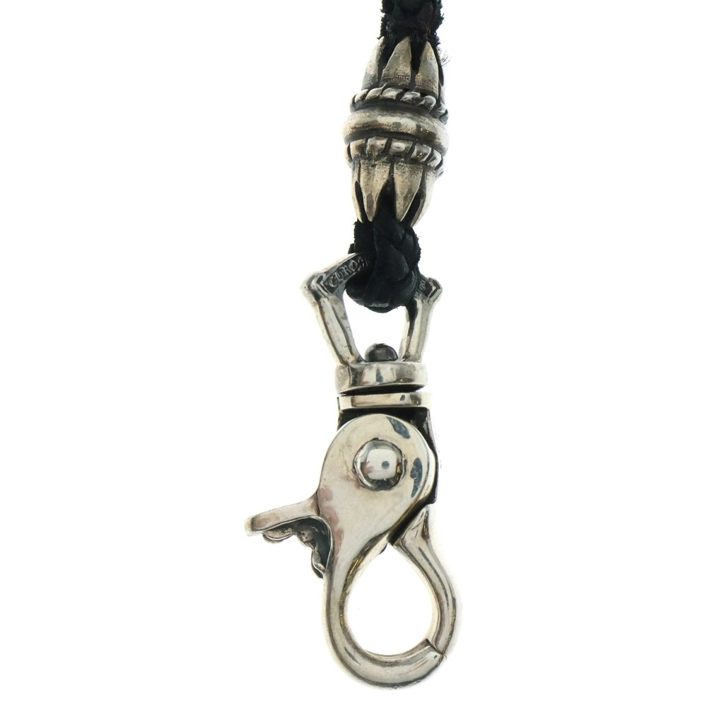 CHROME HEARTS(クロムハーツ) CH PLS LANYARS CHプラス ランヤード クリップホルダー レザーネックレス シルバー/ブラック