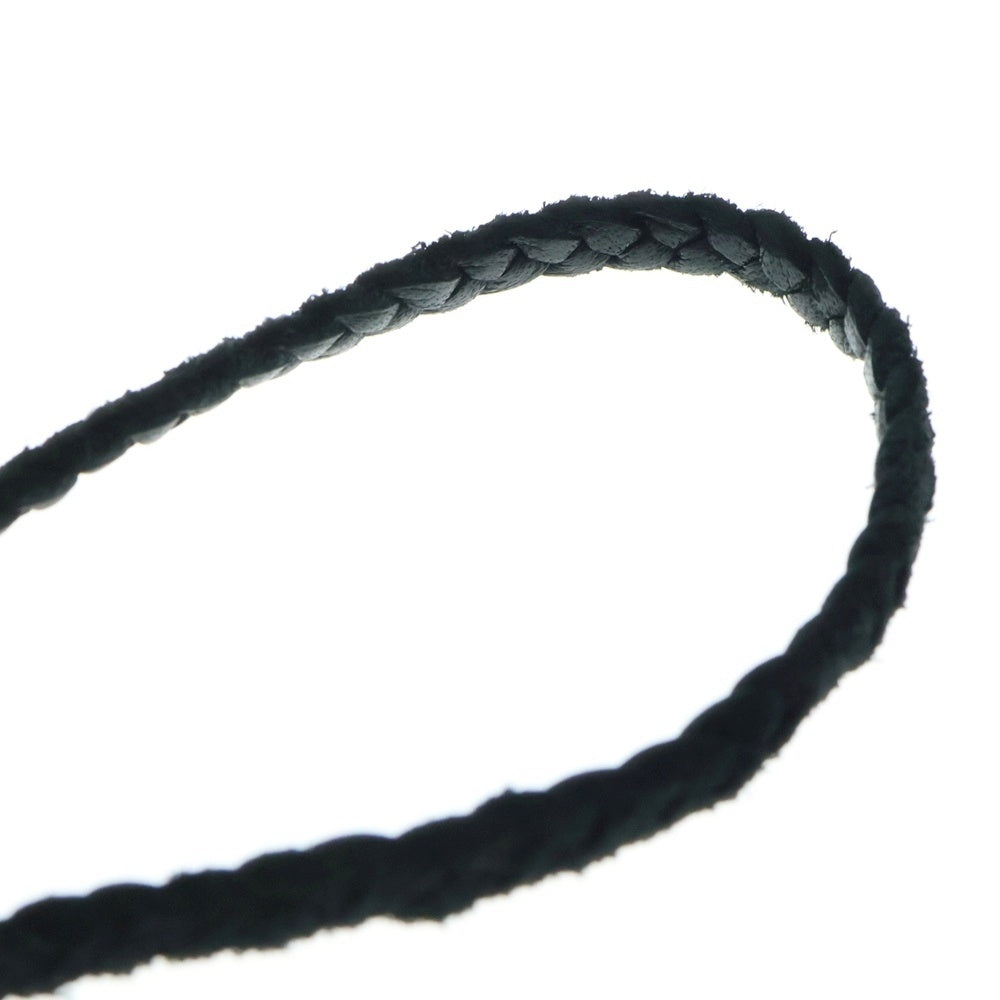CHROME HEARTS(クロムハーツ) CH PLS LANYARS CHプラス ランヤード クリップホルダー レザーネックレス シルバー/ブラック