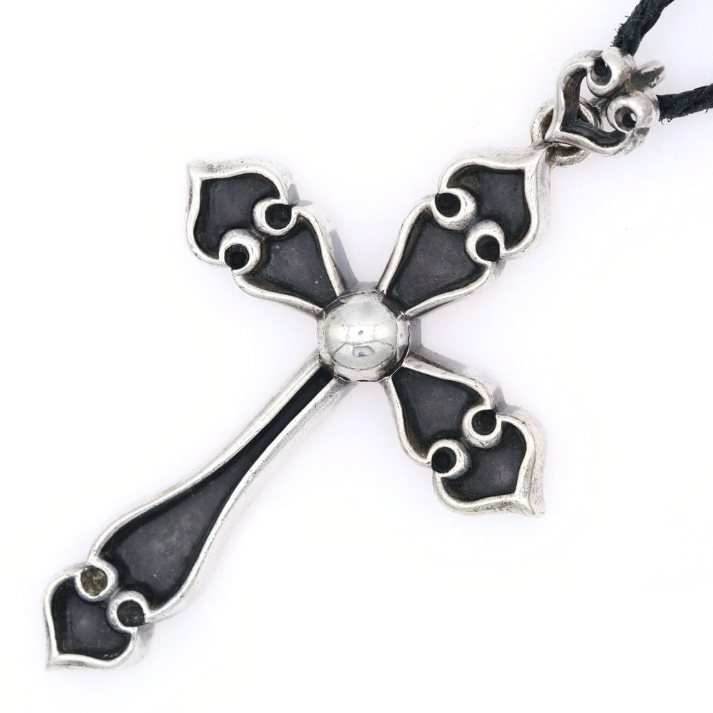 CHROME HEARTS(クロムハーツ) LRG SPADE CROSS ラージスペードクロス レザーブレード ネックレス シルバー
