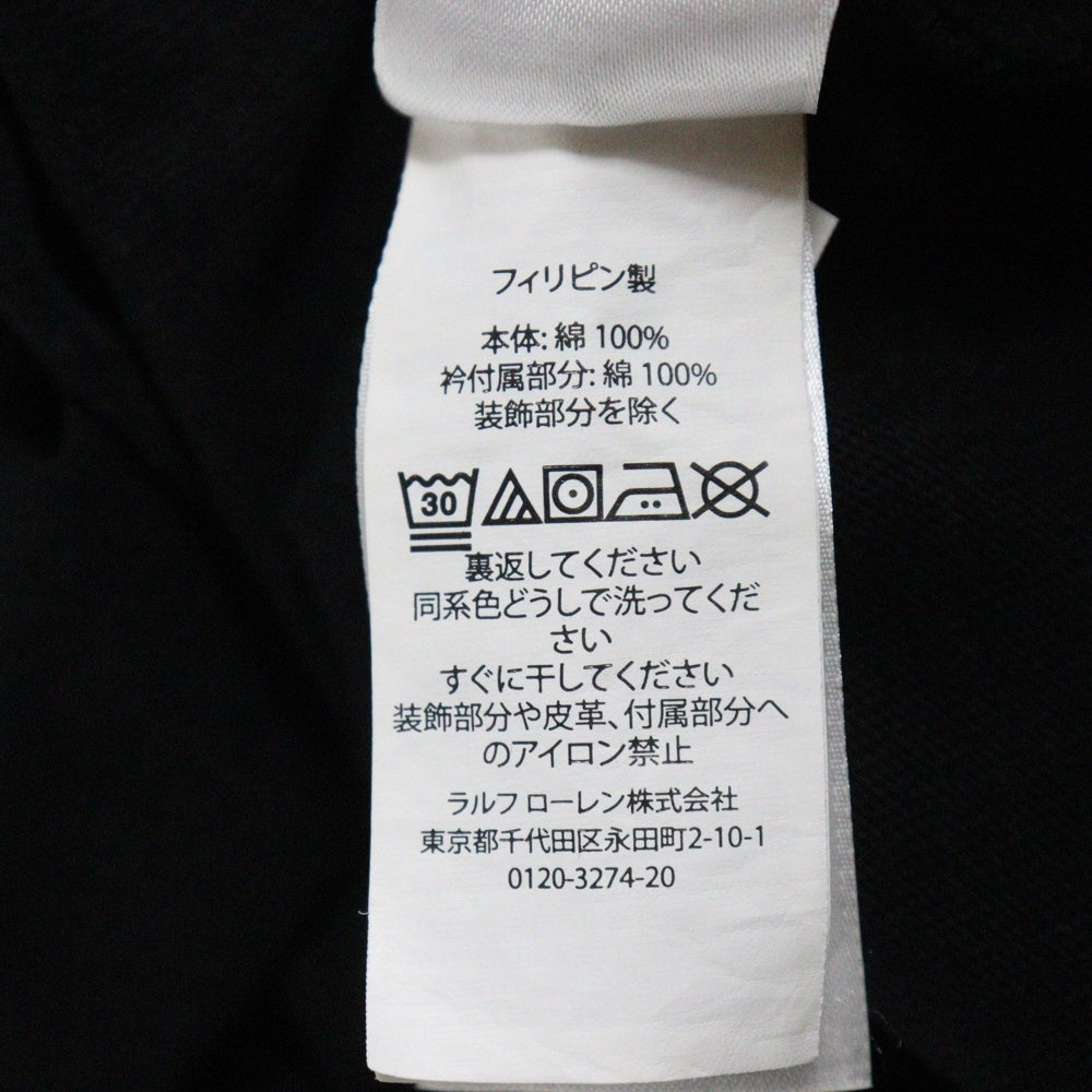 POLO RALPH LAUREN(ポロラルフローレン) フロント刺繍 クルーネック半袖Tシャツ カットソー ブラック 0200011589