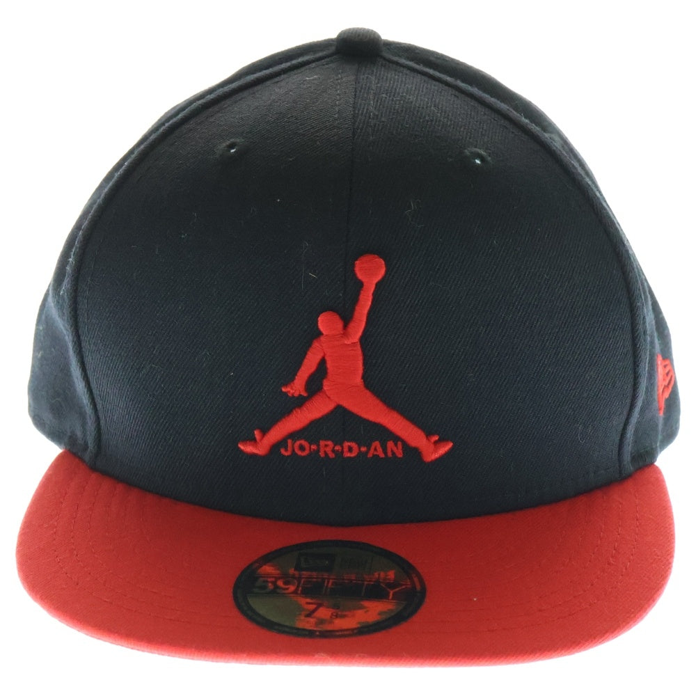 NEW ERA(ニューエラ) ×JORDAN ジョーダン フロント刺繍 ベースボールキャップ 帽子 ブラック/レッド