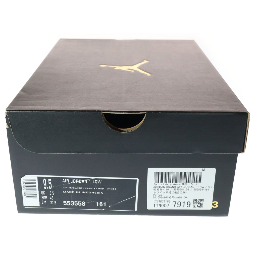 NIKE(ナイキ) AIR JORDAN 1 LOW BRED TOE エア ジョーダン 1 ブレッド トゥ ローカットスニーカー ブラック/レッド/ホワイト US9.5/27.5cm 553558-161