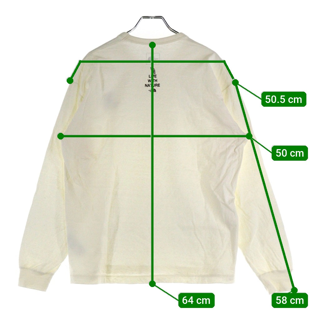 THE NORTH FACE(ザノースフェイス) FACE L/S ZOO PICKER TEE フェイス ロングスリーブ ズー ピッカー クルーネック長袖Tシャツ カットソー アイボリー NT32533