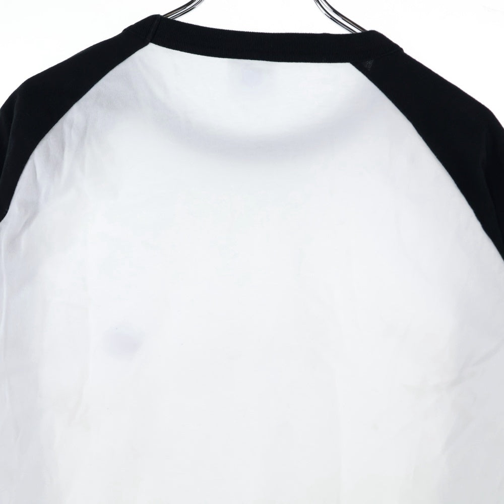 CHAMPION(チャンピオン) フロント刺繍 クルーネック長袖Tシャツ カットソー ホワイト/ブラック C3-Y429