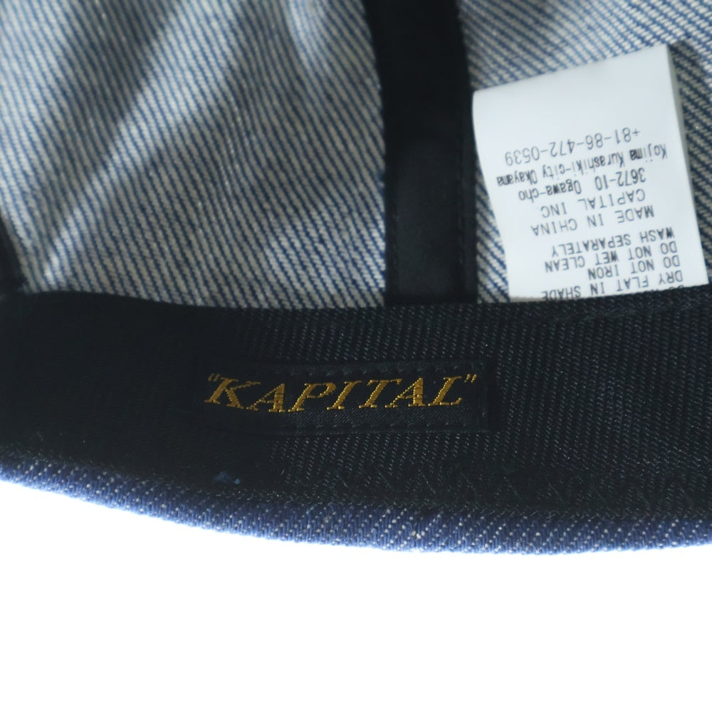 KAPITAL(キャピタル) 11.5oz デニムベースボールCAP The Denim Died エンブロイダリー キャップ 帽子 ブルー K2503XH518