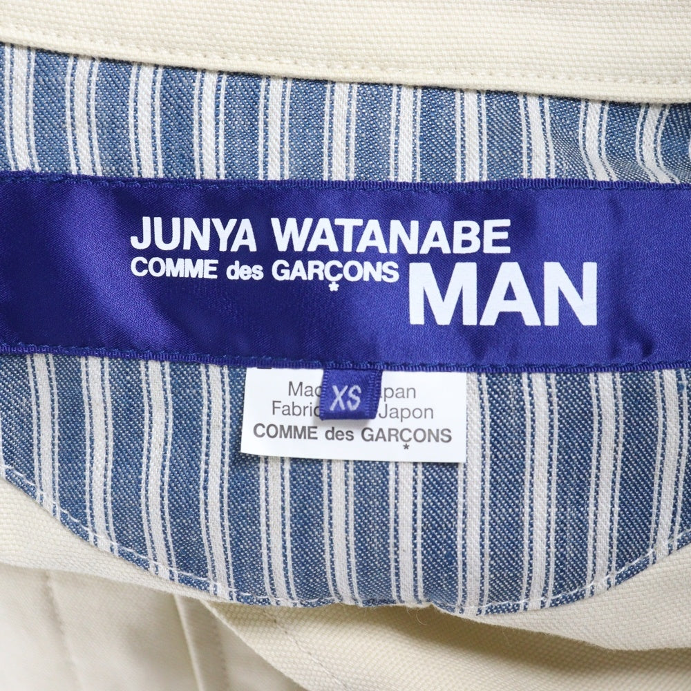 JUNYA WATANABE COMME des GARCONS(ジュンヤワタナベ コムデギャルソン) 18SS AD2017 ペイント加工 コットン チェスターコート アイボリー WA-C001