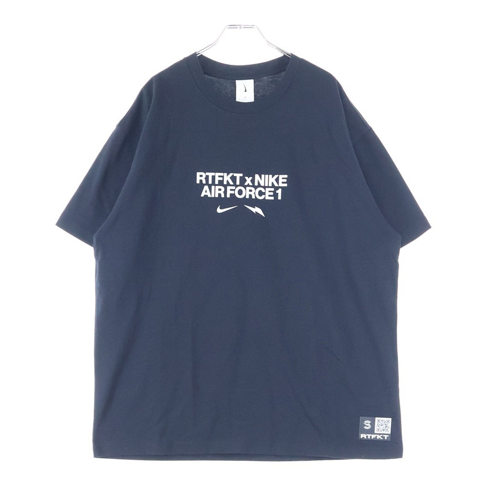 NIKE(ナイキ) ×RTFKT AIR FORCE 1 FORGING TEE アーティーファクト エアフォースワン プリントグラフィック 半袖Tシャツ カットソー ブラック R-A-RXNAF1FRGNG-ST-BL-L