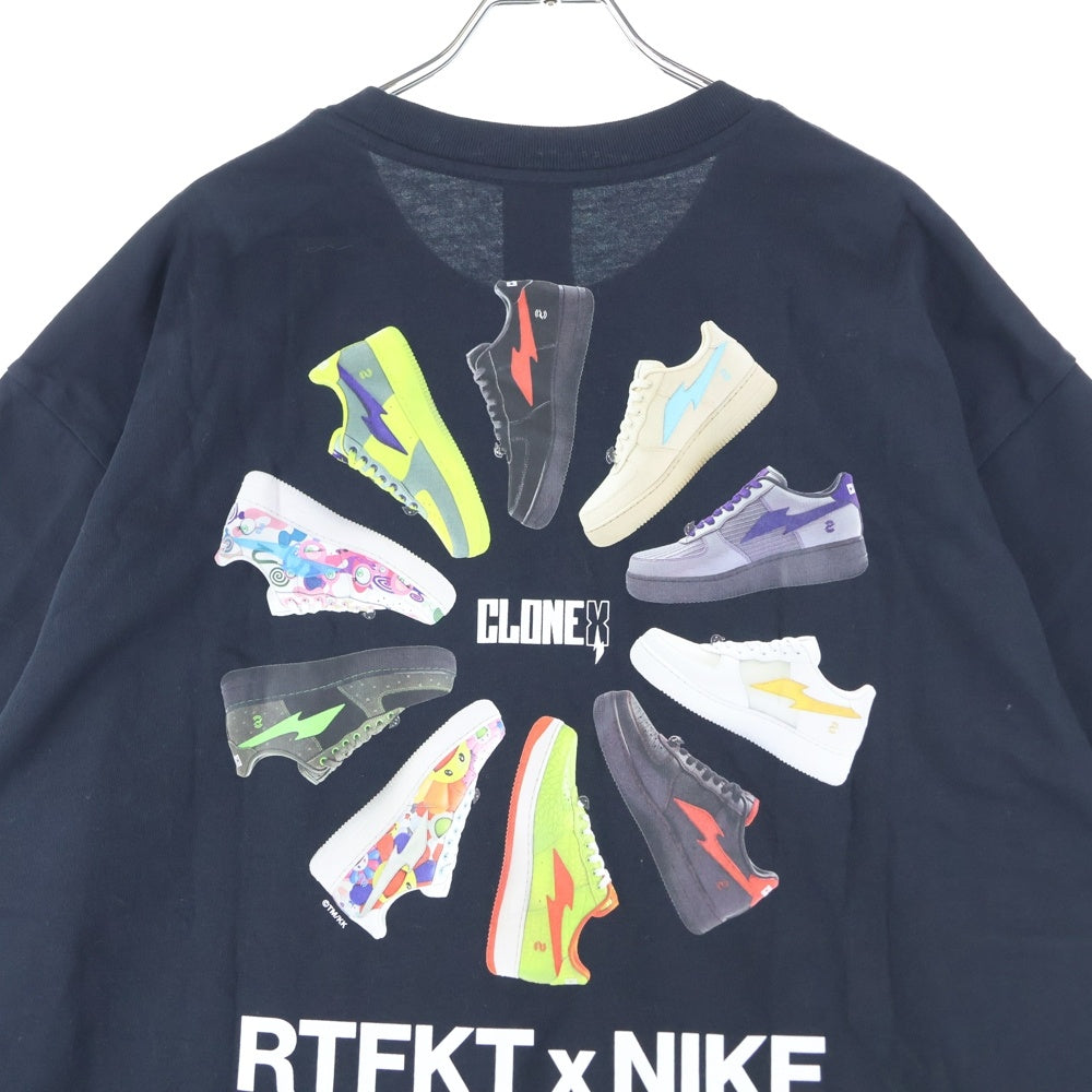 NIKE(ナイキ) ×RTFKT AIR FORCE 1 FORGING TEE アーティーファクト エアフォースワン プリントグラフィック 半袖Tシャツ カットソー ブラック R-A-RXNAF1FRGNG-ST-BL-L