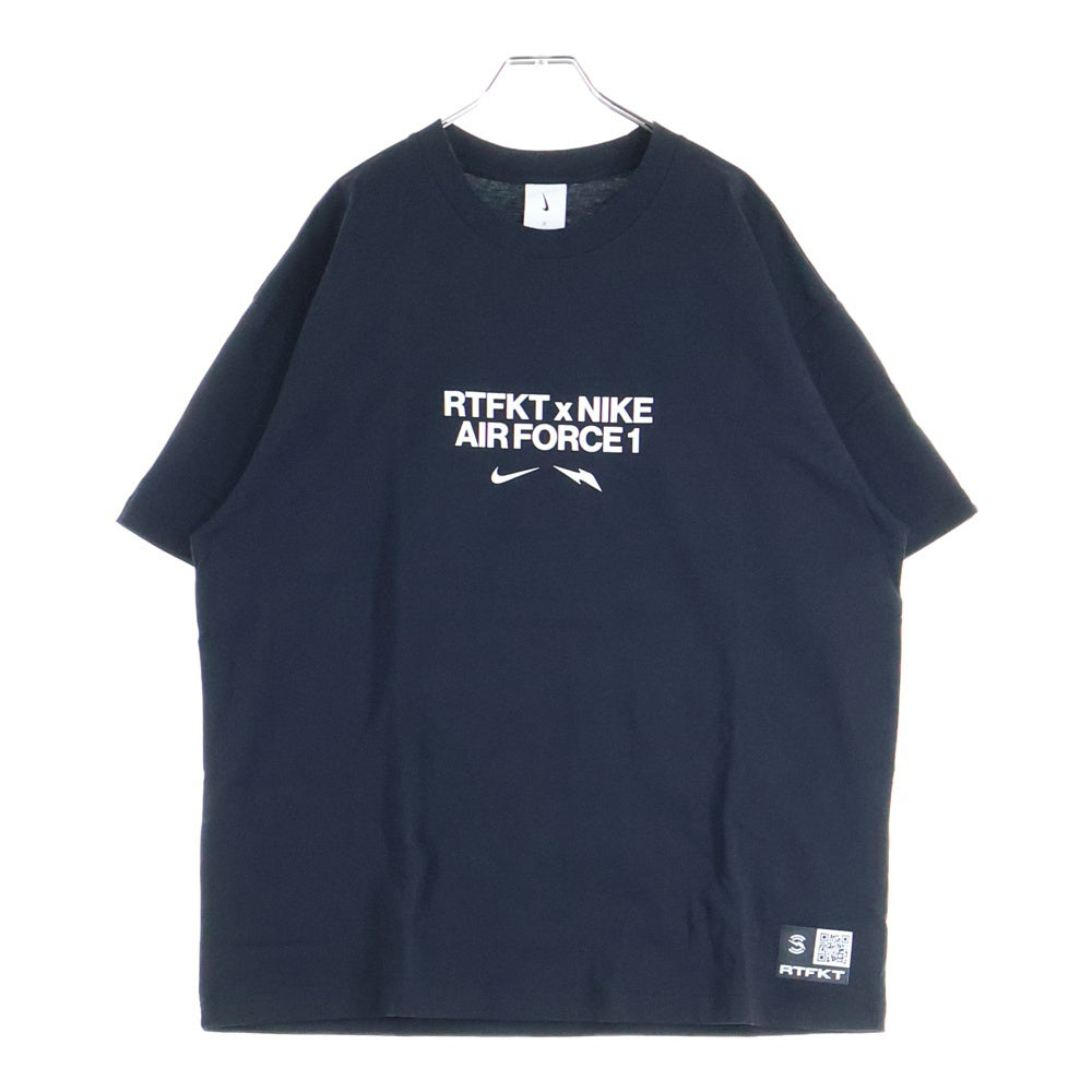 NIKE(ナイキ) ×RTFKT AIR FORCE 1 FORGING TEE アーティーファクト エアフォースワン プリントグラフィック 半袖Tシャツ カットソー ブラック R-A-RXNAF1FRGNG-ST-BL-L