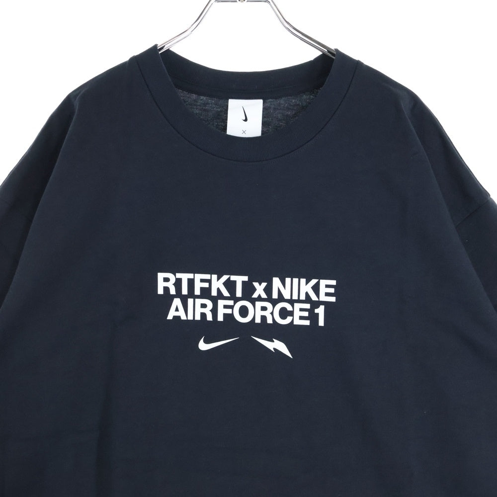 NIKE(ナイキ) ×RTFKT AIR FORCE 1 FORGING TEE アーティーファクト エアフォースワン プリントグラフィック 半袖Tシャツ カットソー ブラック R-A-RXNAF1FRGNG-ST-BL-L