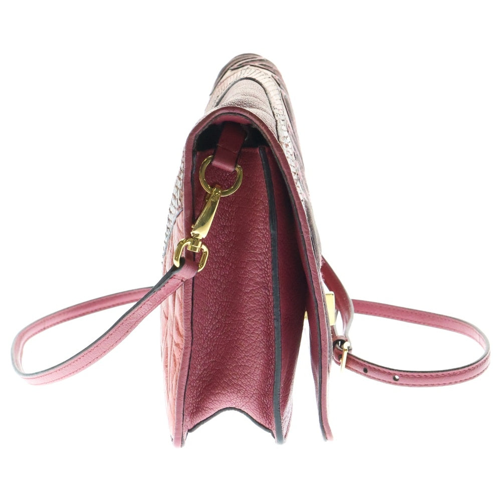 miumiu(ミュウミュウ) Goatskin Snakeskin Madras Nappa Matelasse Patchwork Shoulder Bag ゴートスキン スネークスキン パッチワーク ショルダーバッグ レディース 5BF066