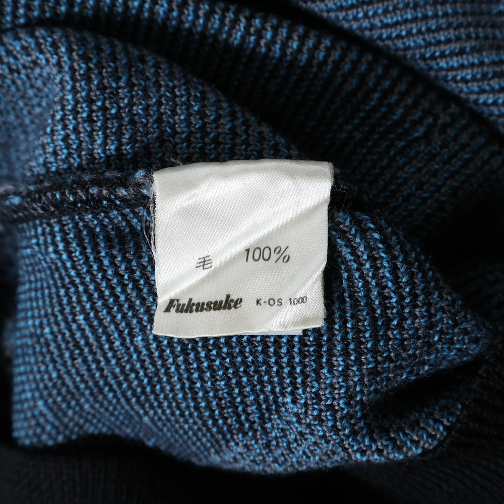 YVES SAINT LAURENT(イヴサンローラン) 総柄 ウール リブ 長袖ニットポロシャツ マルチカラー