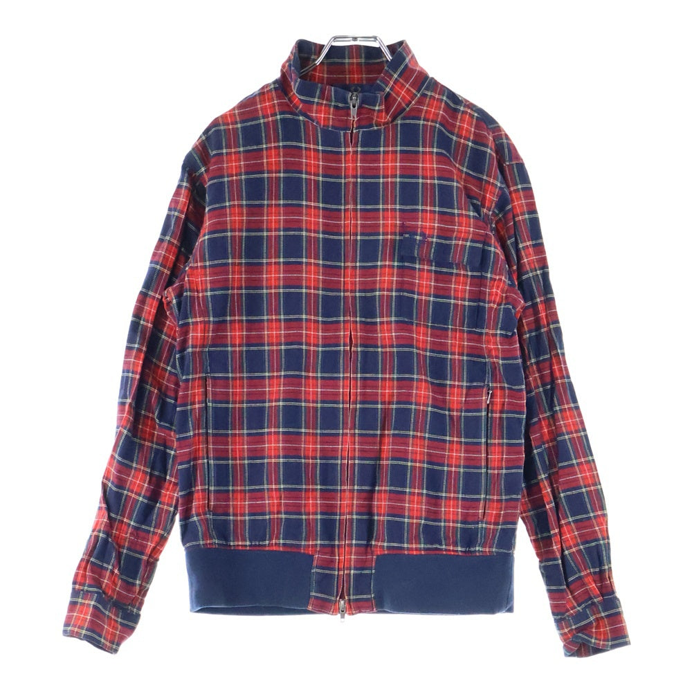 FRED PERRY(フレッドペリー) タータンチェック柄 コットン ハリントンシャツジャケット レッド F2088