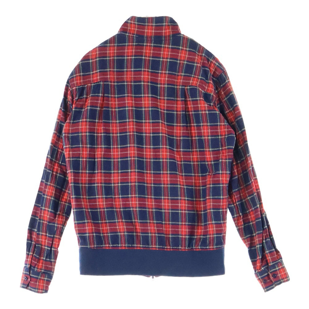 FRED PERRY(フレッドペリー) タータンチェック柄 コットン ハリントンシャツジャケット レッド F2088