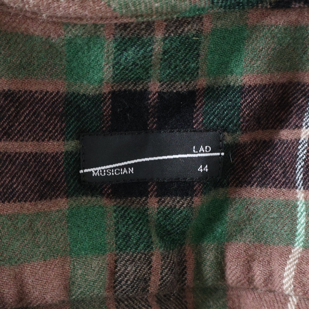 LAD MUSICIAN(ラッドミュージシャン) PULLOVER SHIRT BIG TARTAN CHECK ビッグタータンチェック プルオーバーシャツ ブラウン/グリーン 2216-115