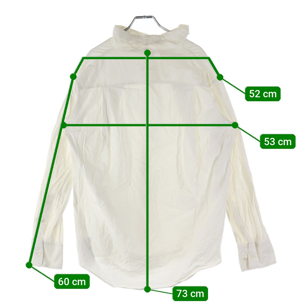 LAD MUSICIAN(ラッドミュージシャン) 変形パターン ハイネック コットン 長袖シャツ ホワイト 2116-124