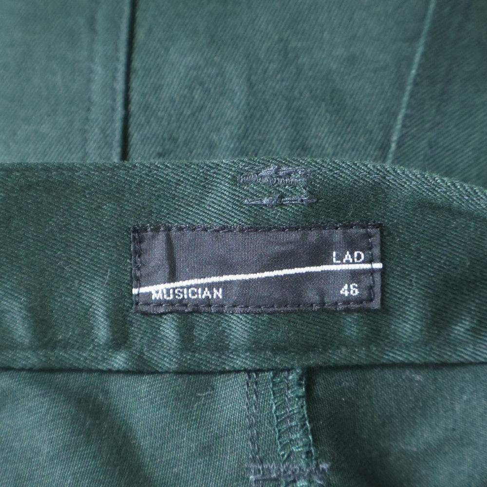 LAD MUSICIAN(ラッドミュージシャン) TAPERED TIGHT PANTS テーパード コットンポリ タイトパンツ グリーン 2219-501