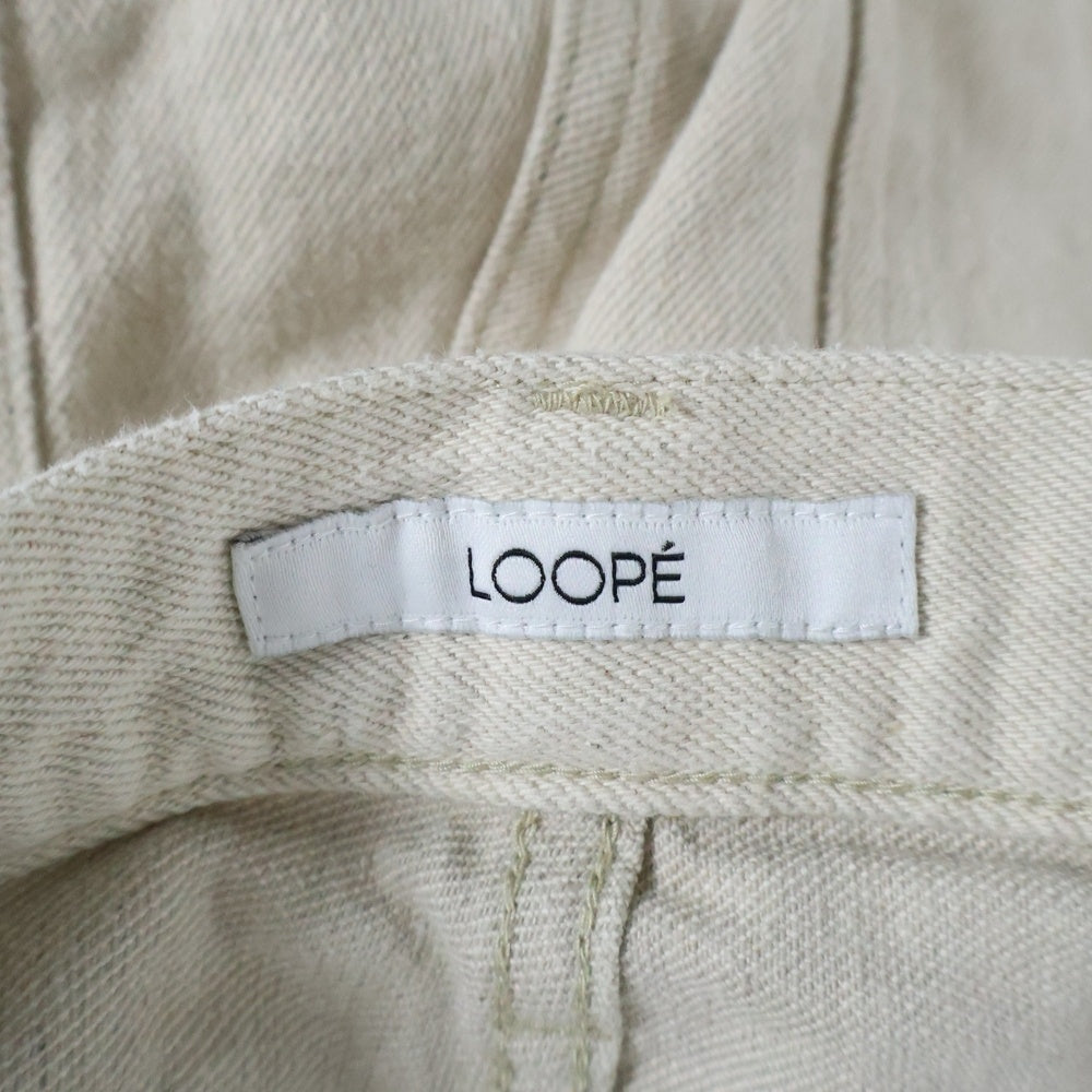 LOOPE(ルーペ) コットンリネン ボタンフライ ストレートパンツ アイボリー 552907