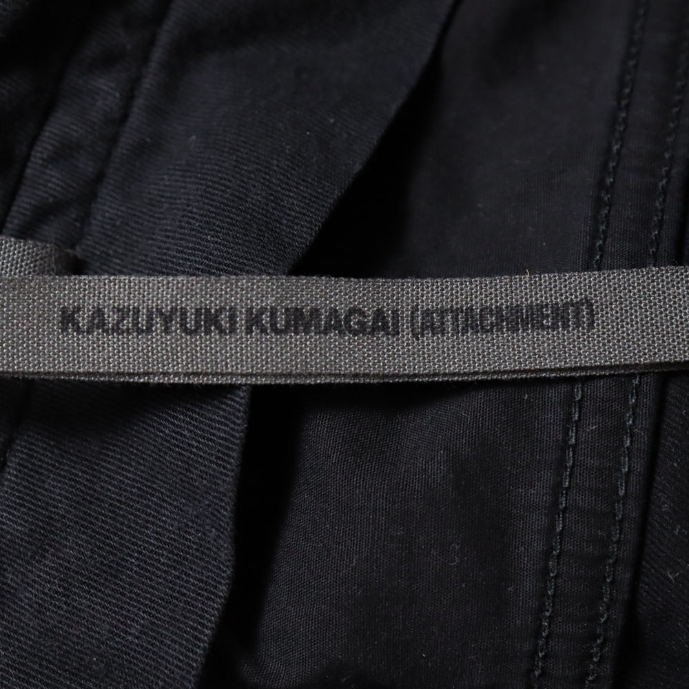 KAZUYUKI KUMAGAI ATTACHMENT(カズユキクマガイ アタッチメント) Ny/Co ハイパワーストレッチツイル ジョッパーズスリムパンツ ブラック KP81-007