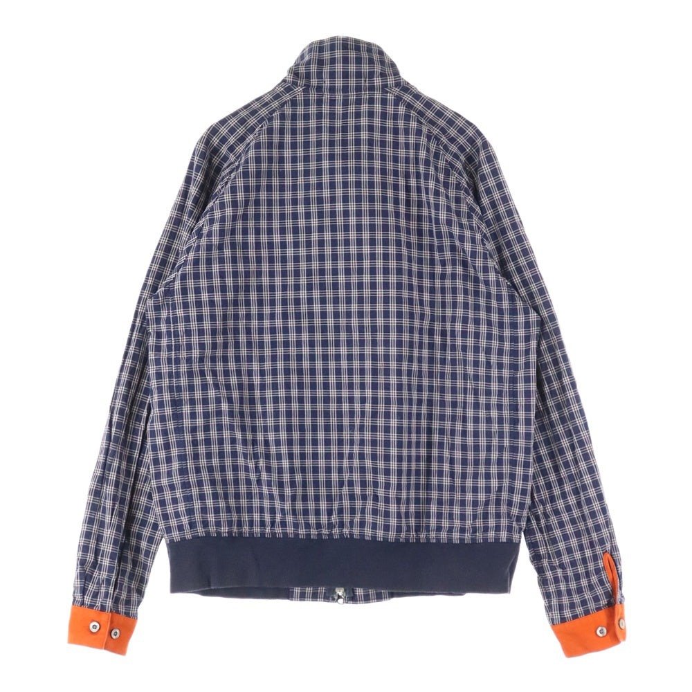 FRED PERRY(フレッドペリー) チェック柄 ハリントン シャツジャケット ネイビー F2340