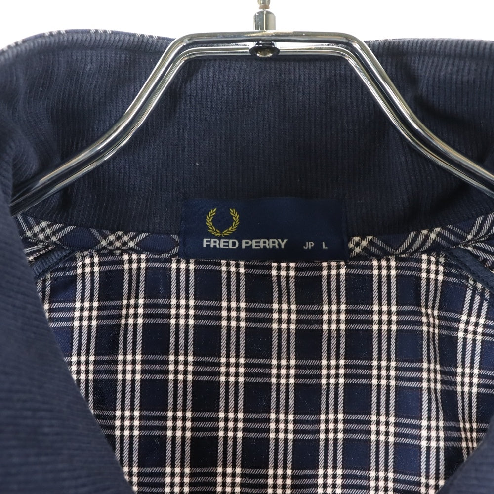 FRED PERRY(フレッドペリー) チェック柄 ハリントン シャツジャケット ネイビー F2340