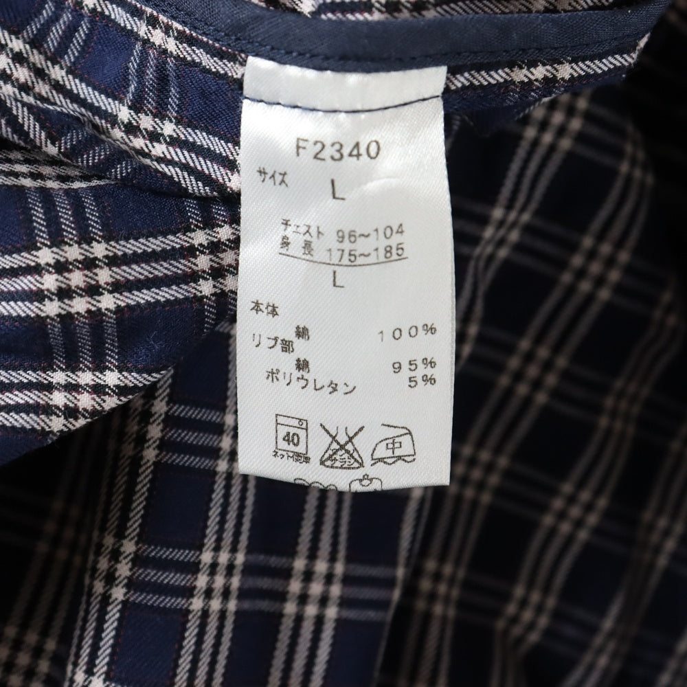 FRED PERRY(フレッドペリー) チェック柄 ハリントン シャツジャケット ネイビー F2340