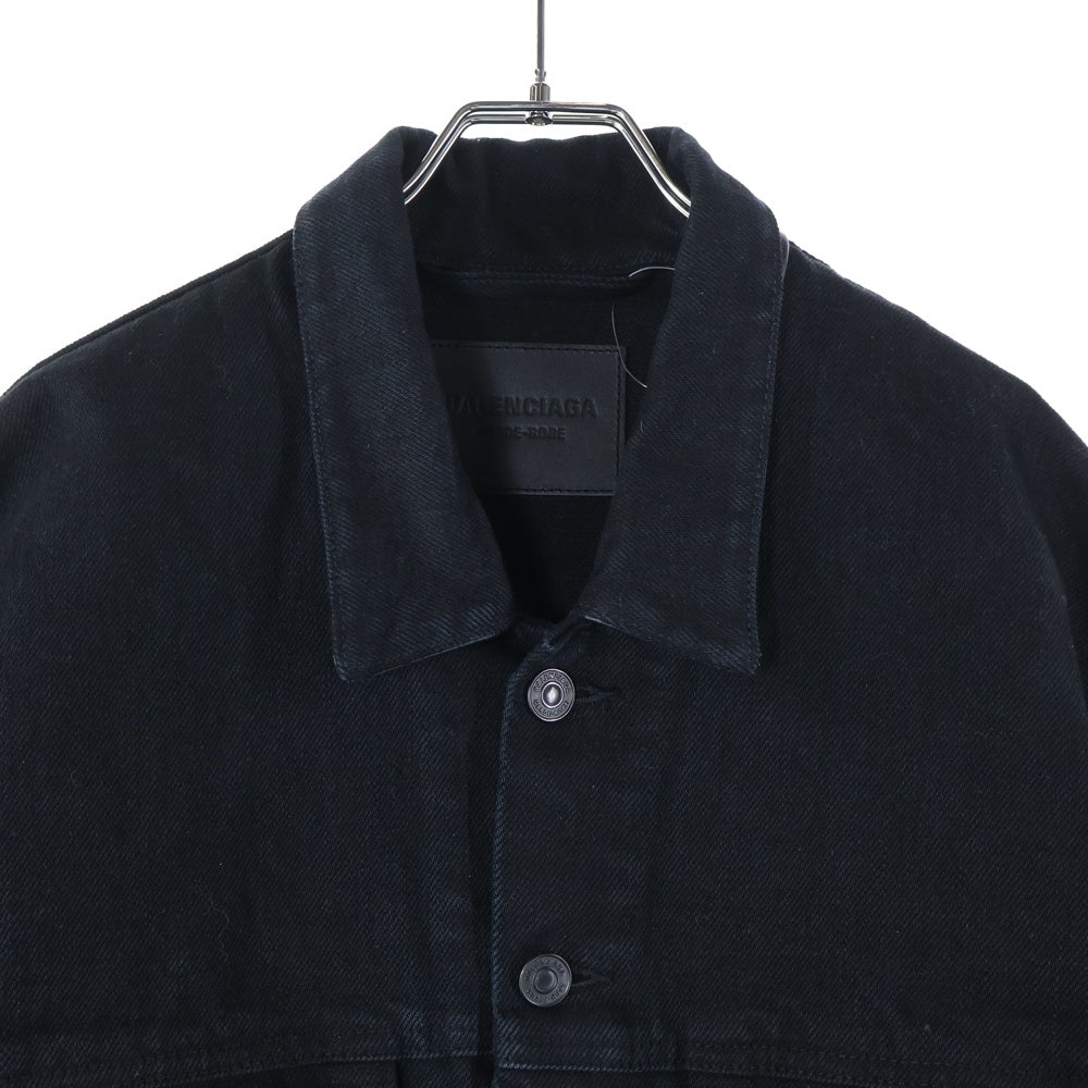 BALENCIAGA(バレンシアガ) 23SS 72GARDE-ROBE ガードローブ オーバーサイズデニムジャケット Gジャン ブラック 724649 TNW40