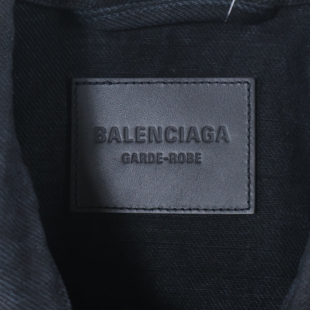 BALENCIAGA(バレンシアガ) 23SS 72GARDE-ROBE ガードローブ オーバーサイズデニムジャケット Gジャン ブラック 724649 TNW40