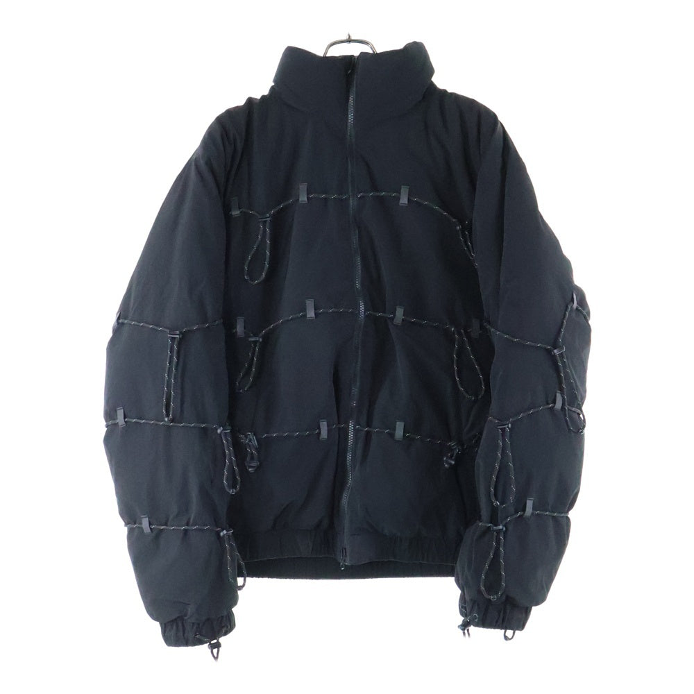 POST ARCHIVE FACTION(ポストアーカイブファクション) 18AW ドローストリング加工 マルチポケット フーデッド ジップアップ ダウンジャケット ブラック AW18L-SDJ01B