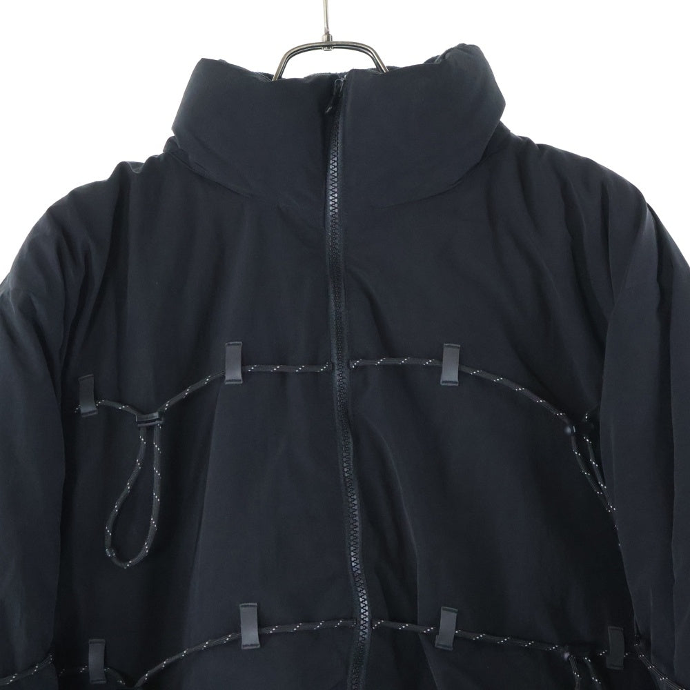 POST ARCHIVE FACTION(ポストアーカイブファクション) 18AW ドローストリング加工 マルチポケット フーデッド ジップアップ ダウンジャケット ブラック AW18L-SDJ01B