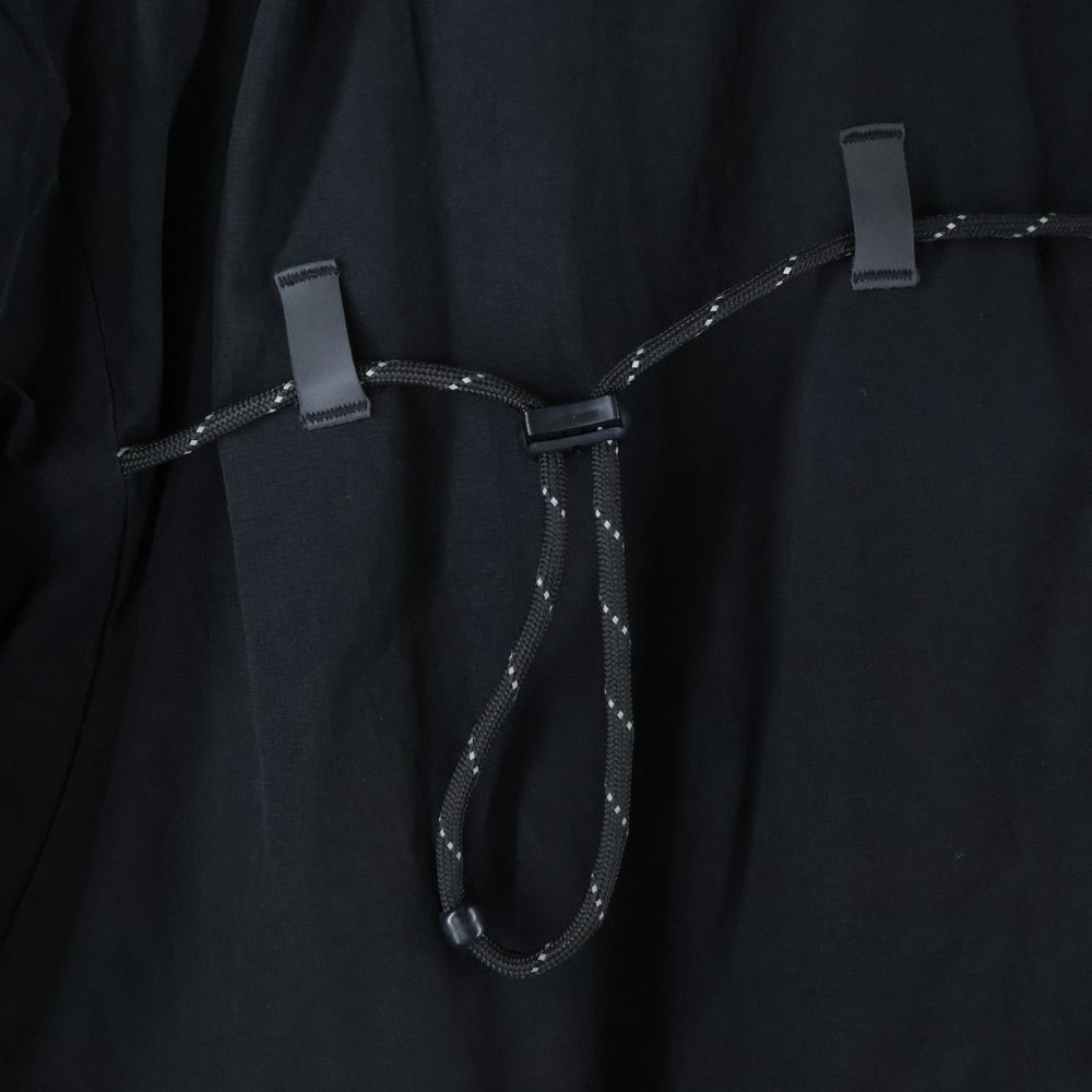 POST ARCHIVE FACTION(ポストアーカイブファクション) 18AW ドローストリング加工 マルチポケット フーデッド ジップアップ ダウンジャケット ブラック AW18L-SDJ01B