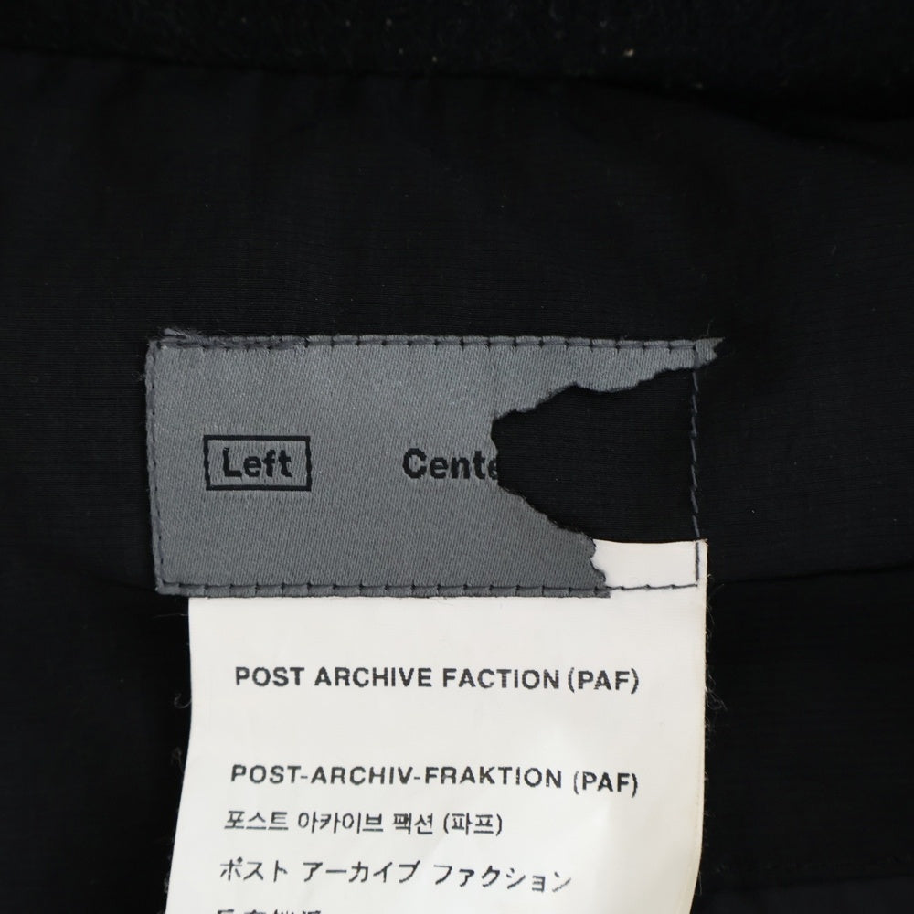 POST ARCHIVE FACTION(ポストアーカイブファクション) 18AW ドローストリング加工 マルチポケット フーデッド ジップアップ ダウンジャケット ブラック AW18L-SDJ01B
