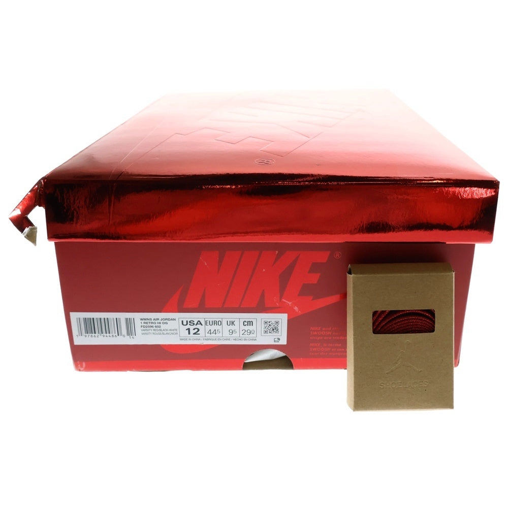 NIKE(ナイキ) WMENS AIR JORDAN 1 HIGH OG RUBY ウィメンズ エア ジョーダン1 ルビー ハイカットスニーカー ブラック/レッド/ホワイト US12/29CM FD2596-602