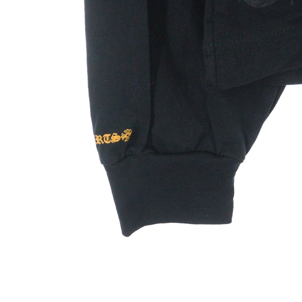 CHROME HEARTS(クロムハーツ) CH LS LTD スタッフ限定 バックホースシュープリント クルーネック 長袖Tシャツ カットソー ブラック/オレンジ