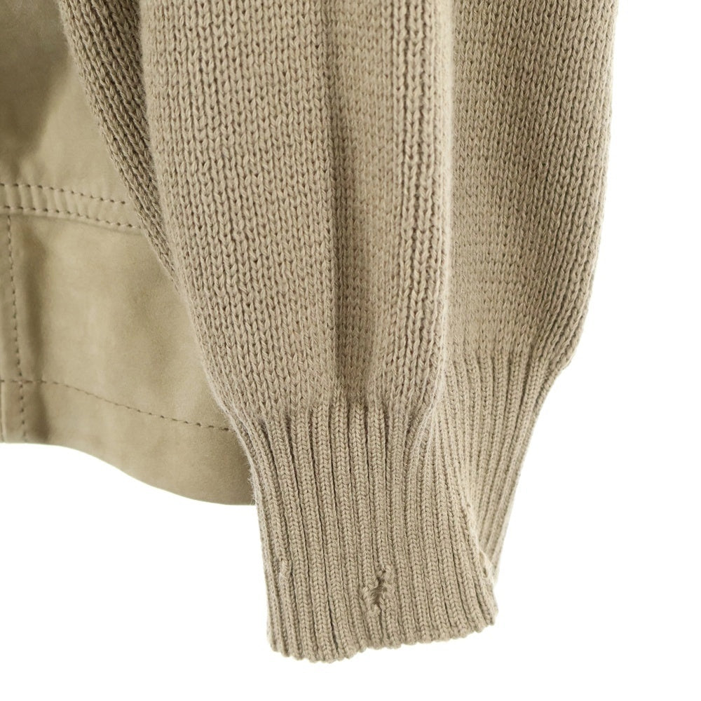 GOLDEN GOOSE DELUXE BRAND(ゴールデングースデラックスブランド) NEIL JACKET ネイルジャケット レザーニット切替 ダメージ加工 ジップアップジャケット ベージュ GMP02136P00184955550
