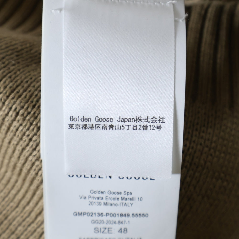 GOLDEN GOOSE DELUXE BRAND(ゴールデングースデラックスブランド) NEIL JACKET ネイルジャケット レザーニット切替 ダメージ加工 ジップアップジャケット ベージュ GMP02136P00184955550
