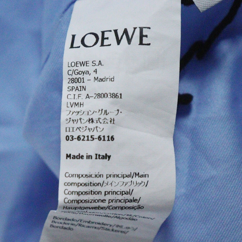LOEWE(ロエベ) ANAGRAM POCKET SHIRT アナグラム エンブロイダリー ポケット レギュラーカラー 長袖シャツ ブルー H526Y05WB1