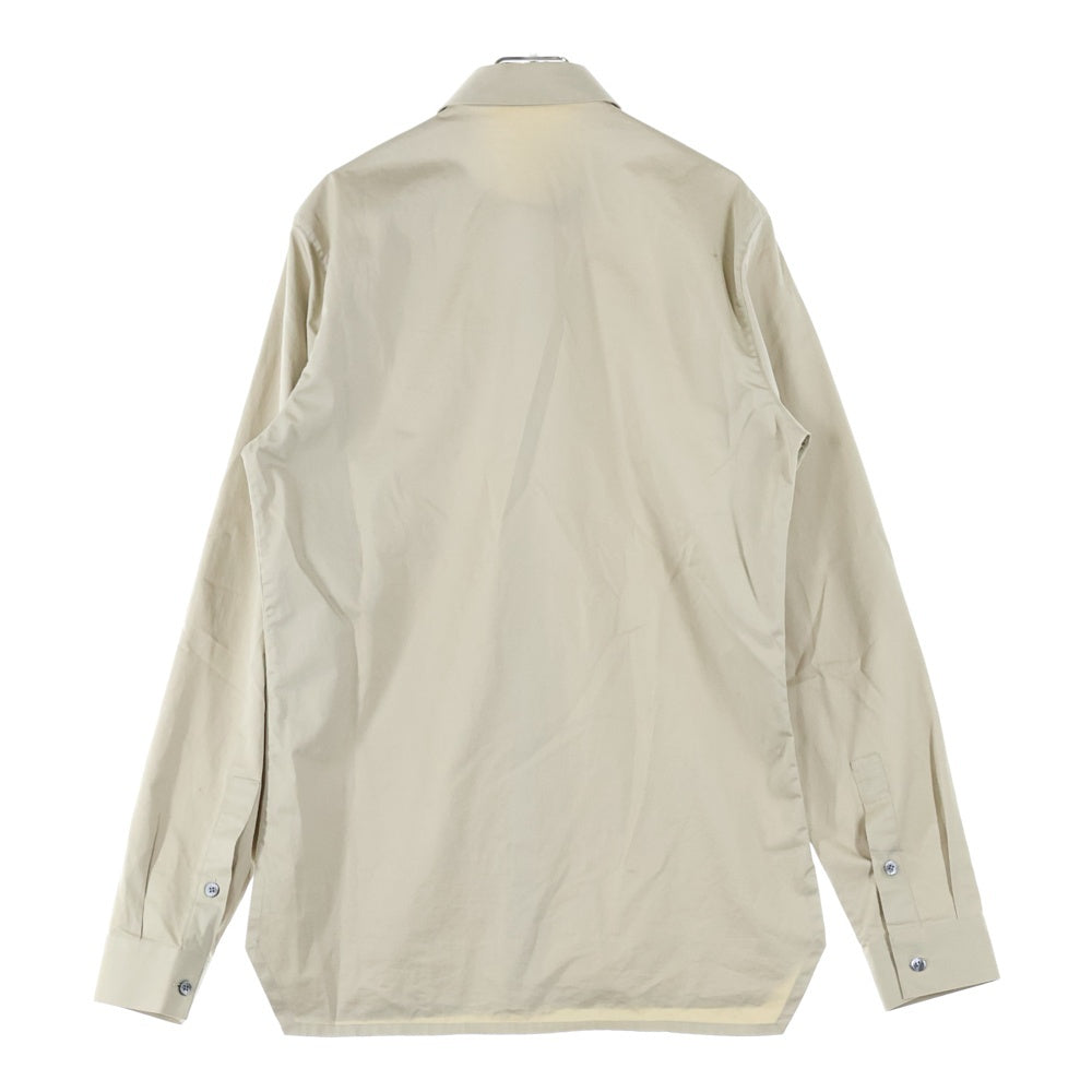 KRIS VAN ASSCHE(クリス ヴァン アッシュ) 比翼仕立て レギュラーカラー 長袖シャツ ベージュ 131SH100