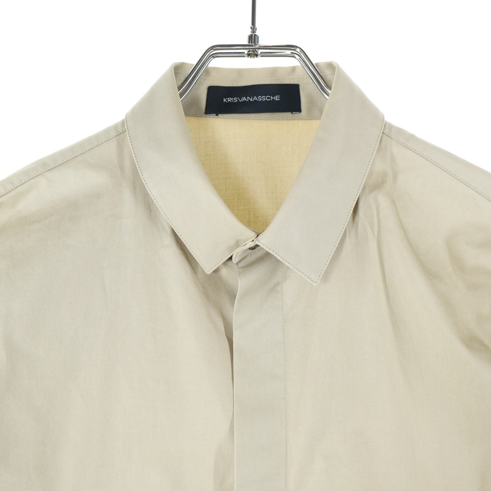 KRIS VAN ASSCHE(クリス ヴァン アッシュ) 比翼仕立て レギュラーカラー 長袖シャツ ベージュ 131SH100