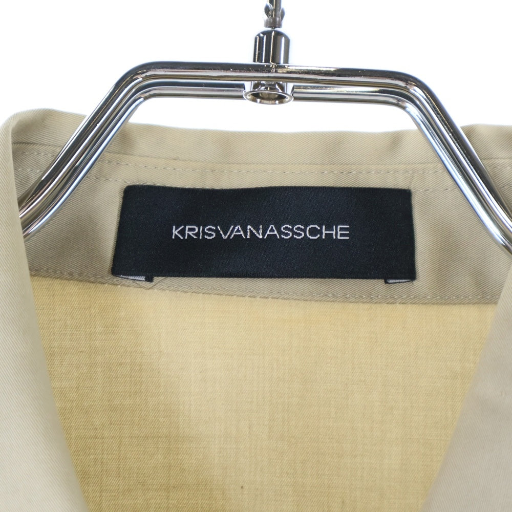 KRIS VAN ASSCHE(クリス ヴァン アッシュ) 比翼仕立て レギュラーカラー 長袖シャツ ベージュ 131SH100