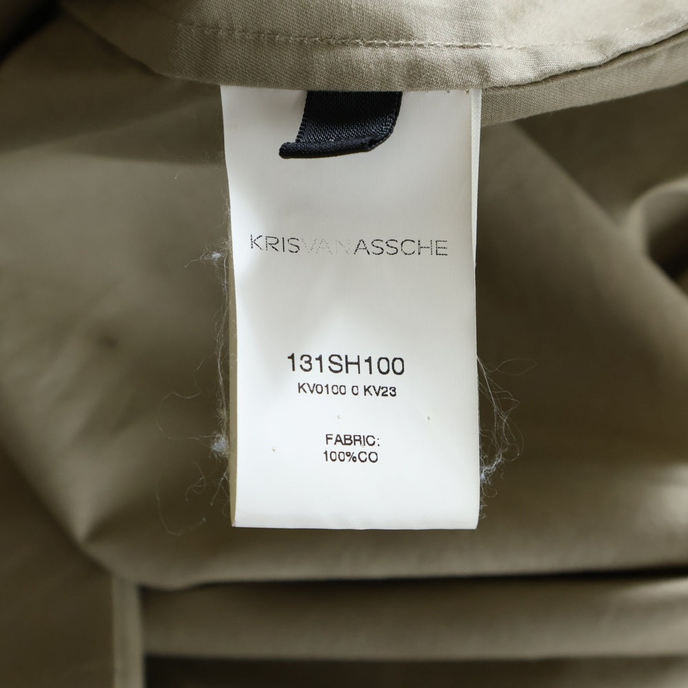 KRIS VAN ASSCHE(クリス ヴァン アッシュ) 比翼仕立て レギュラーカラー 長袖シャツ ベージュ 131SH100